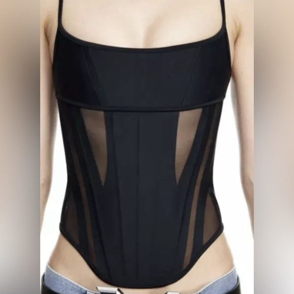BNWT H&M Mugler Mesh Paneled Corset size L - Picture 3 of 7